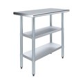 Amgood 18x36 Prep Table with Stainless Steel Top and 2 Shelves AMG WT-1836-2SH
